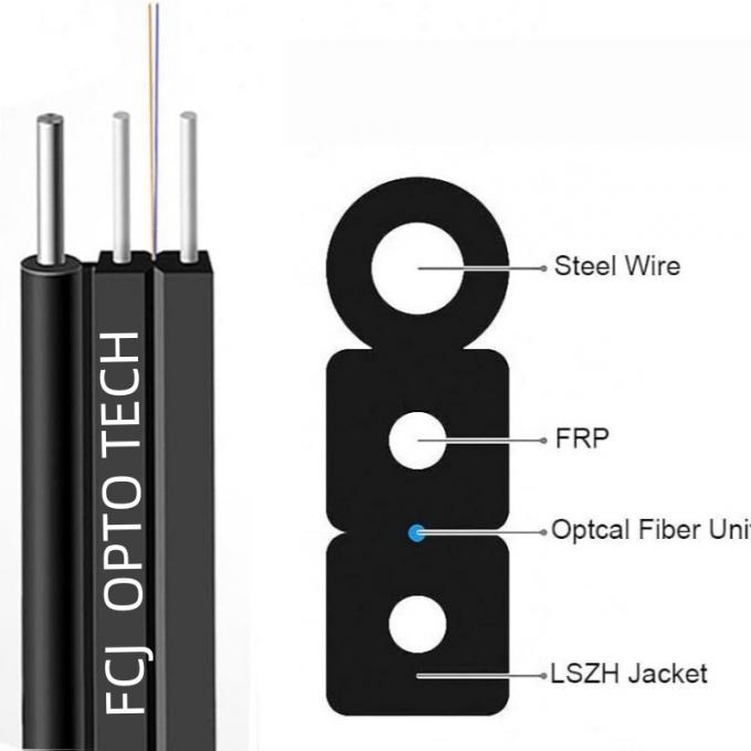 ফাইভ ইনডোর আউটডোর GJYXCH অপটিক্যাল ফাইবার ড্রপ ক্যাবল FRP 1 2 4 কোর ফাইবার অপটিক ক্যাবল 4