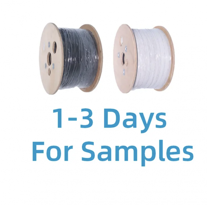 কালো / সাদা ইস্পাত তার বা FRP ফাইবার অপটিক ড্রপ তার FTTH ফ্ল্যাট GJXH ইনডোর চামড়া তার 2