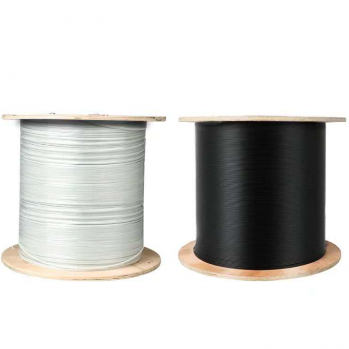 কালো / সাদা ইস্পাত তার বা FRP ফাইবার অপটিক ড্রপ তার FTTH ফ্ল্যাট GJXH ইনডোর চামড়া তার 6