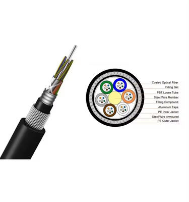 72 Core GYTA33 Direct Buried Submarine Fiber Optic Cable  Anti Rodent Armoured Fiber Optical Cable