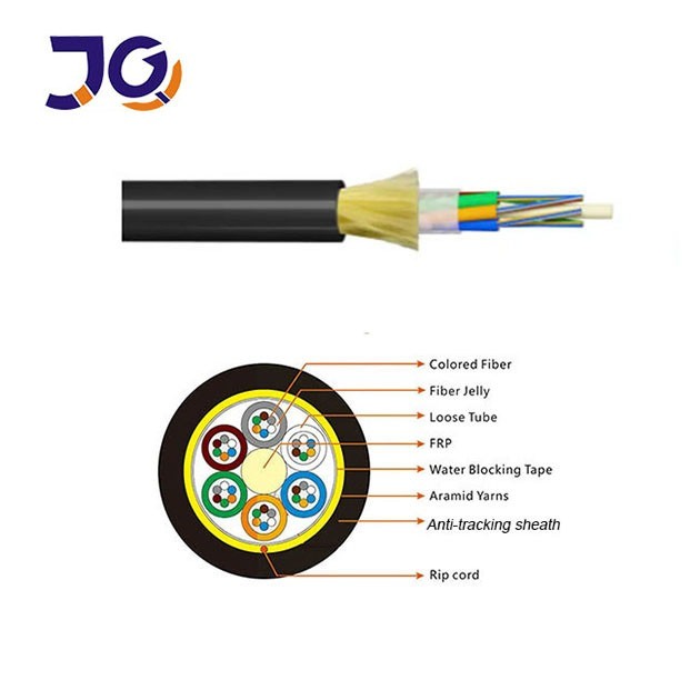 ADSS Single Jacket Aerial Fiber Optic Cable Single Mode Aramid Yarn Strength Outdoor Overhead Installation FTTx Telecom