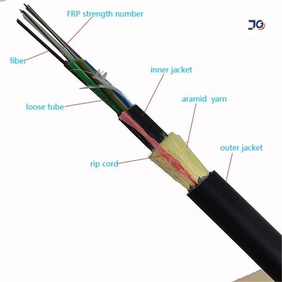 অ্যারামিড সুতা কোন ধাতু একক মোড G652D ADSS ফাইবার অপটিক কেবল