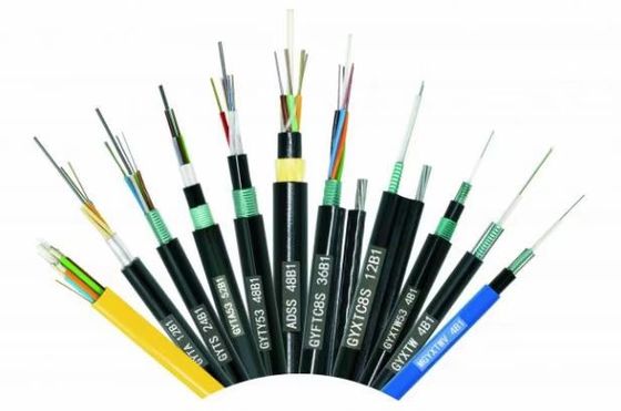 আউটডোর এয়ার ওভারহেড G652d ফাইবার অপটিক সিঙ্গল মোড adss span50 tkf 12 24 48 72 96 144 288 কোর ফাইবার অপটিক ক্যাবল