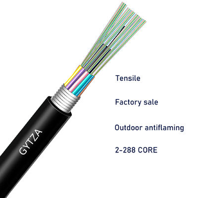 আউটডোর G652D GYTZA সিঙ্গল মোড 4c 12c 36c 72c 96c ফ্লেম রিটার্ডেন্ট অপটিক্যাল ফাইবার ক্যাবল