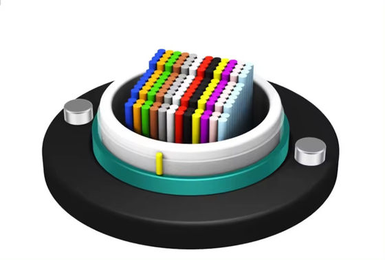 ওভারহেড 652D 288 কোর এইচডিপিই বাইরের জ্যাকেট অপটিক্যাল ফাইবার রিবন তারের মাল্টি টিউব জেল ভরা আউটডোর অপটিক্যাল ফাইবার তারের