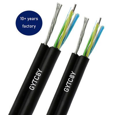 আউটডোর এয়ারেরেল GYTC8Y G652D সিঙ্গল মোড চিত্র 8 স্ব-সমর্থিত 4 6 8 10 12 24 48 96 144 কোর অপটিক ফাইবার ক্যাবল