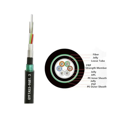 আউটডোর স্ট্র্যাংড একক মোড অ্যালুমিনিয়াম টেপ বর্মযুক্ত ফাইবার অপটিক ক্যাবল জিওয়াইএফটিএ