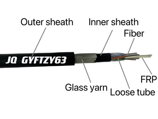 রাট-প্রতিরোধী ফ্লেম রিটার্ডেন্ট GYFTZY63 সরাসরি কবরযুক্ত ফাইবার অপটিক্যাল ক্যাবল FRP সহ উচ্চ মানের গ্লাস গার্ন