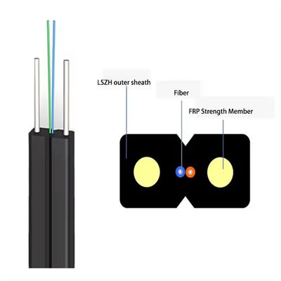 FTTH ইনডোর ড্রপ ফাইবার অপটিক ক্যাবল 1 2 4 কোর G652D LSZH GJXFH বাঁক অসংবেদনশীল ফাইবার অপটিক ক্যাবল