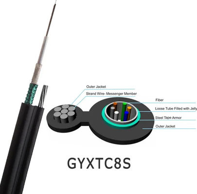 ৪৮ কোর জিওয়াইটিসি৮এস স্ব-সমর্থনকারী এয়ারলাইন চিত্র ৮ ফাইবার অপটিক ক্যাবল