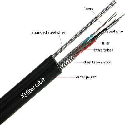 এলএসজেএইচ পিই আউট শ্যাফ এয়ারিয়াল ব্ল্যাক বর্মড ফাইবার অপটিক ক্যাবল