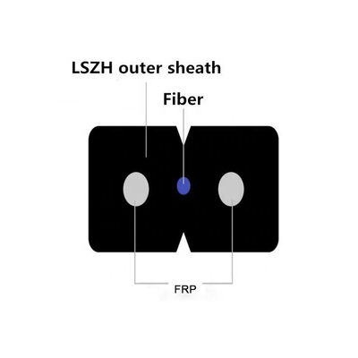 FTTH ড্রপ ক্যাবল 1 কোর G657A1 LSZH ইনডোর ড্রপ ক্যাবল GJXFH-1B6