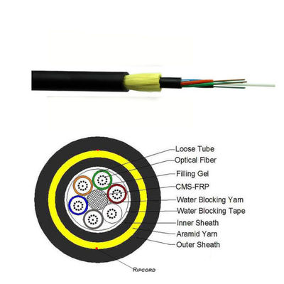 প্রিমিয়াম এডিএসএস ডাবল শেথ ফাইবার অপটিক ক্যাবল স্প্যান 400m 24 48 72 96 144 288 কোর