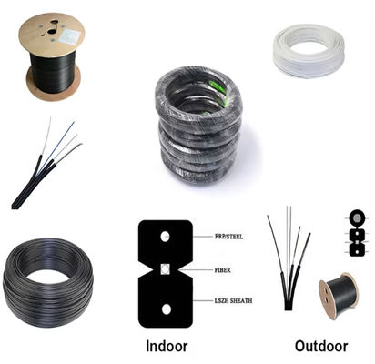 2 কোর ইনডোর FTTH GJXH-2B6 ড্রপ ক্যাবল G657A2 LSZH পিভিসি জ্যাকেট