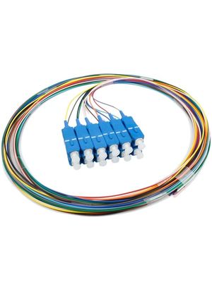 FTTH FTTB 12 কোর অপটিক্যাল ফাইবার পিগটেইল SC UPC 0.9mm মাল্টিমোড প্যাচ ক্যাবল