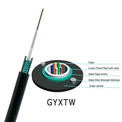 আকাশ পথে ব্যবহারের জন্য GYXTW 4B1 সিঙ্গেল মোড আর্মার্ড ফাইবার অপটিক কেবল