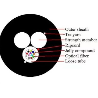 দুইটি এফআরপি এয়ারিয়াল ১২ কোর এএসইউ ৮০ ড্রপ ফাইবার অপটিক ক্যাবল জিএফএফআই এফটিটিএইচ আউটডোর