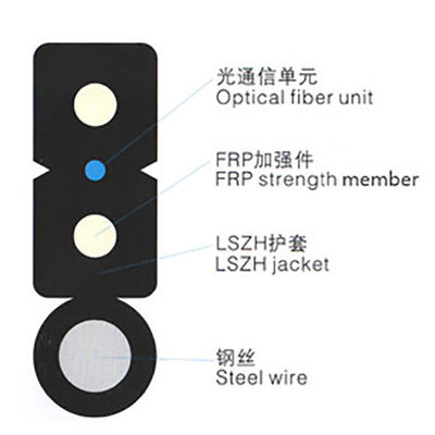 আউটডোর Gjyxfch G657 G652D ফাইবার ফিথ ড্রপ কেবল স্বয়ং সমর্থন