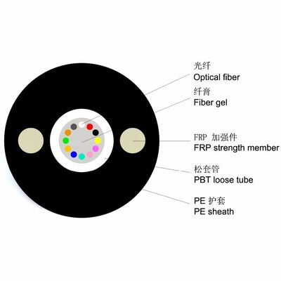6 কোর GYFXTY একক মোড G652D আউটডোর ফাইবার অপটিক কেবল