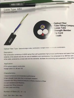 মিনি এডিএসএস 6 কোর 12 কোর এরিয়াল ফাইবার অপটিক কেবল ASU G652D