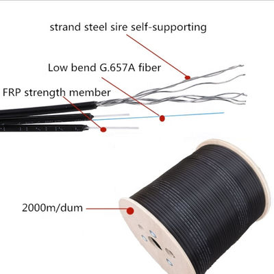 Kfrp শক্তি FTTH ফাইবার অপটিক ড্রপ কেবল LSZH জ্যাকেট