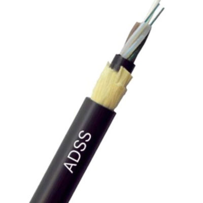 এরিয়াল ADSS 24 ফাইবার 100m স্প্যান সিঙ্গেল মোড ফাইবার অপটিক কেবল আউটডোর