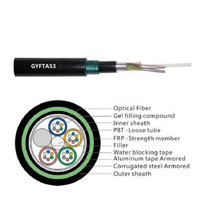 96 কোর GYFTA53 সরাসরি সমাহিত ডাবল খাপ তারের