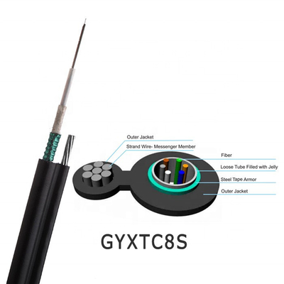 বৈদ্যুতিক GYTC8S 96 কোর চিত্র 8 ফাইবার অপটিক কেবল