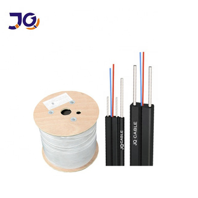 FRP G657 FTTH ফাইবার অপটিক ড্রপ ক্যাবল 1 2 4 কোর আউটডোর/ইনডোর ফাইবার অপটিক ক্যাবল স্টিল মেসেঞ্জার ওয়্যার সহ
