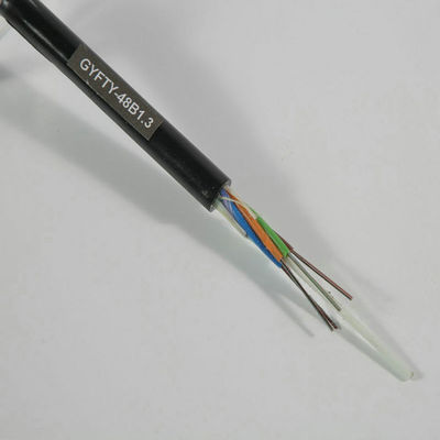 পিই জ্যাকেট আউটডোর ফাইবার অপটিক কেবল 2 থেকে 288 কোর GYFTY স্ট্র্যান্ডেড 1KM