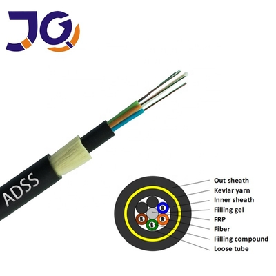 যোগাযোগ কেবল ADSS স্প্যান 100m 200m 300m 6 8 12 16 24 36 48 Core G652D 1km ফাইবার অপটিক কেবল